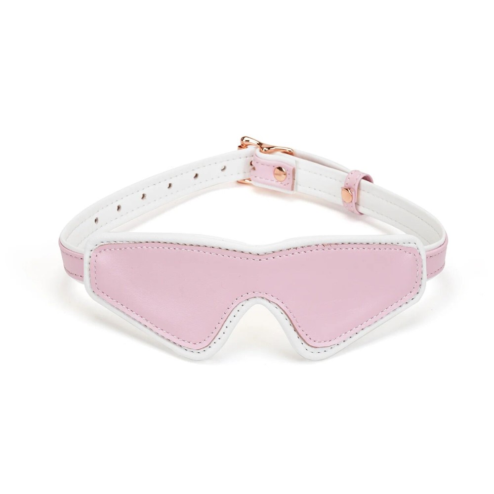 Шкіряна маска на очі Liebe Seele White & Pink Fairy Goat Leather Blindfold - зображення 1