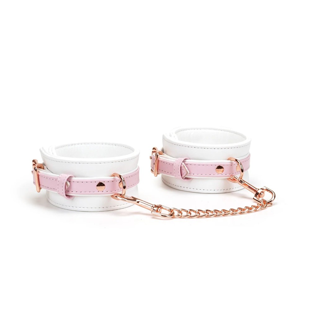 Наручники Liebe Seele White & Pink Fairy Goat Leather Hand Cuffs - зображення 1