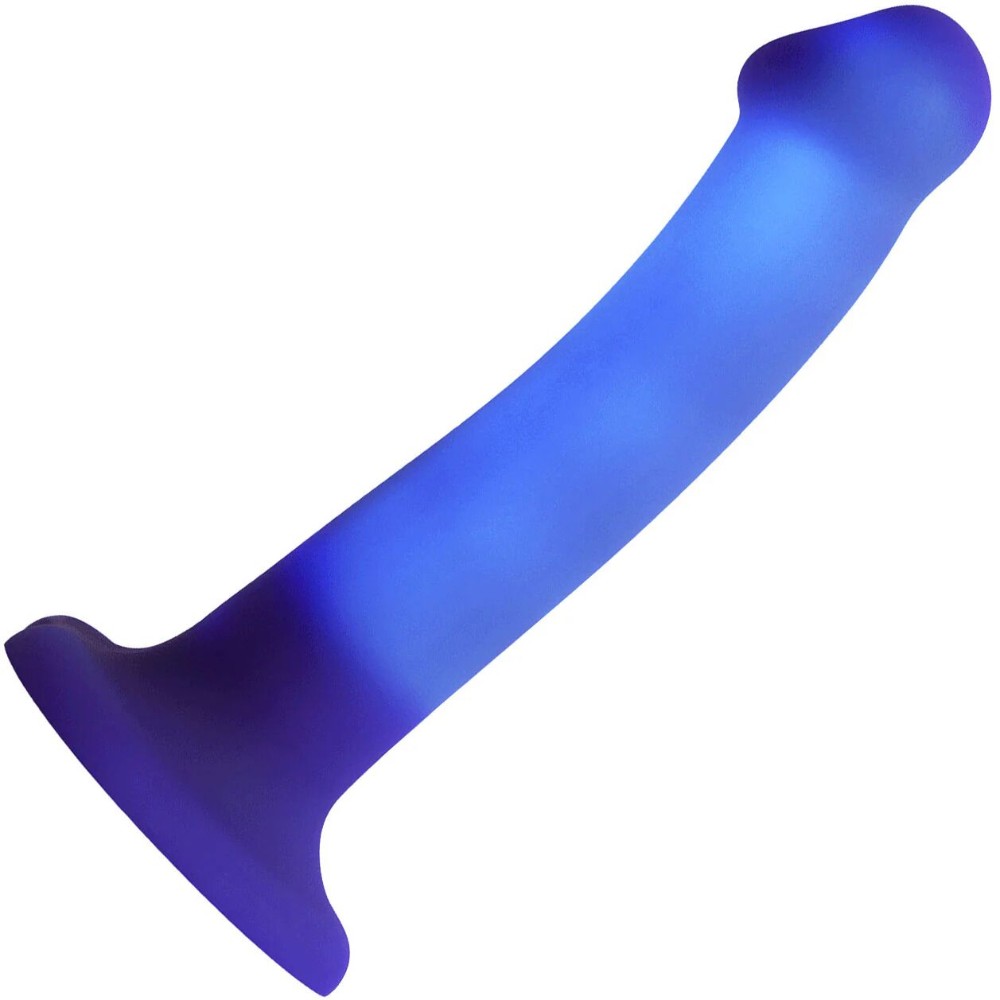 Дилдо, що світиться Strap-On-Me Glow-LED Dildo Purple - M - зображення 1
