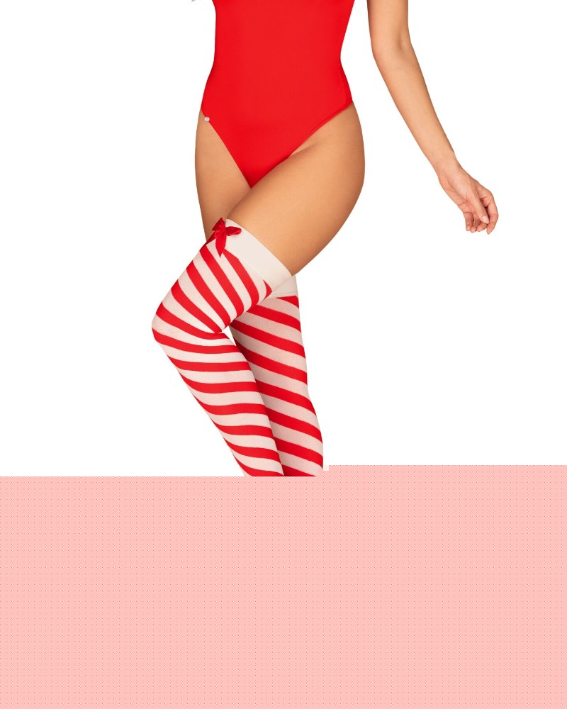 Панчохи Obsessive Kissmas stockings S/M - зображення 1