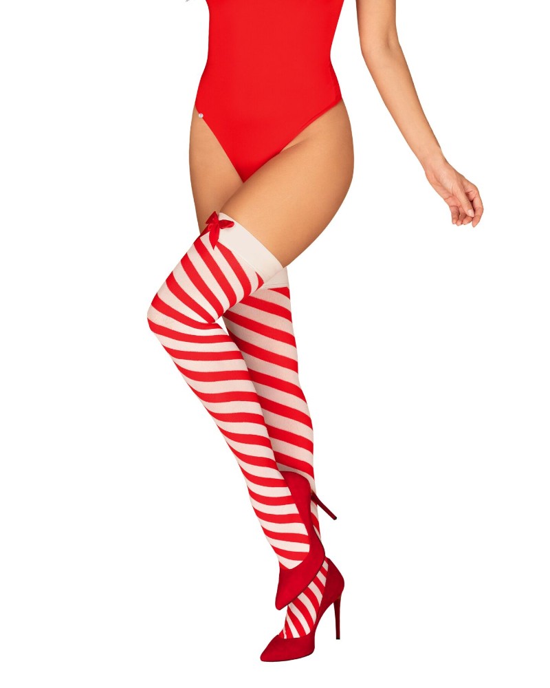 Панчохи Obsessive Kissmas stockings L/XL - зображення 1