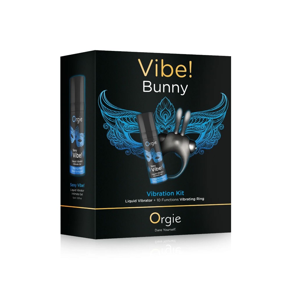 Набір Orgie Vibe Bunny: рідкий вібратор та ерекційне віброкільце - зображення 1