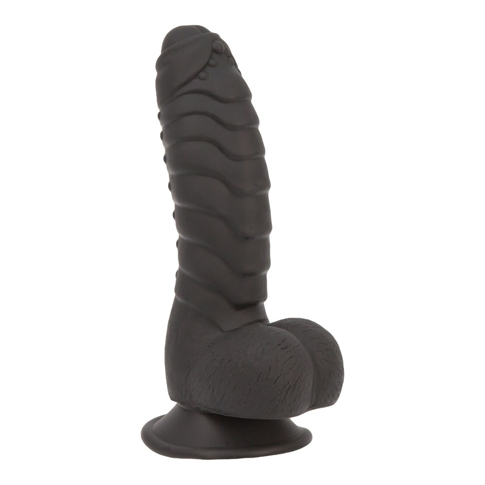 Фалоімітатор ADDICTION Ben 7" Dildo With Balls Black, віброкуля в подарунок - зображення 1