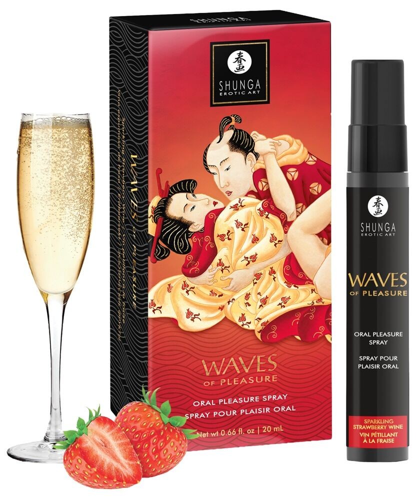 Спрей для посилення слиновиділення Shunga Waves of Pleasure Strawberry Sparkling Wine - зображення 1