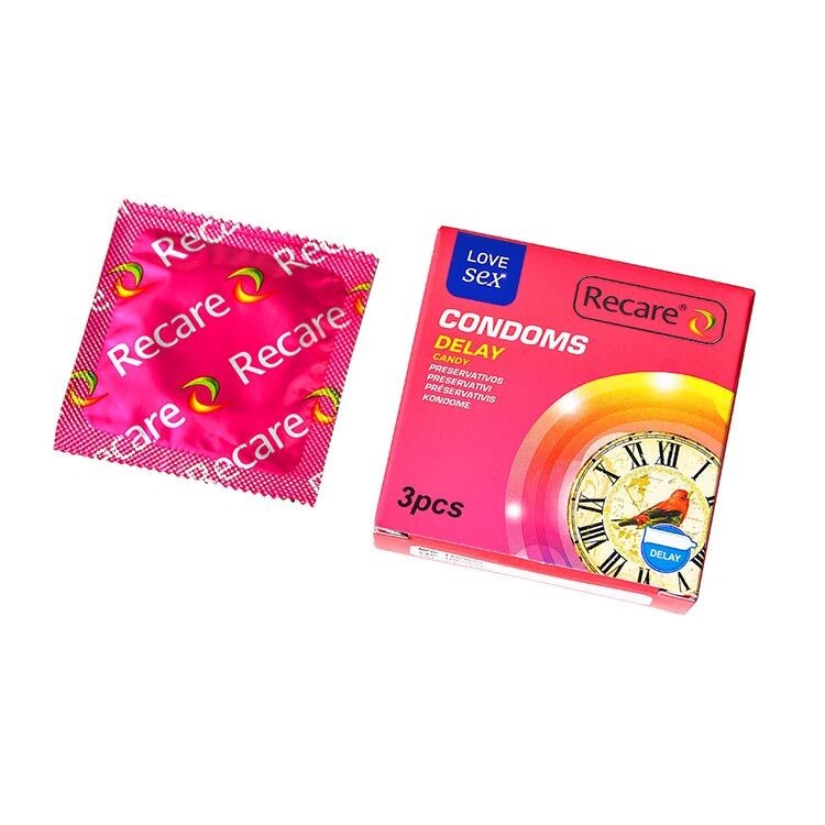 Презервативи Recare Delay Candy Condoms 3 шт, пролонгувальний ефект, цукерковий аромат - зображення 1