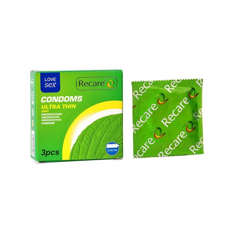 Презервативи Ultra Thin Mint Condoms 3 шт, ультратонкі, аромат: м'ята - зображення 1