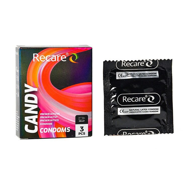 Презервативи Holographic Recare Delay Candy Condoms 3 шт, пролонгувальний ефект, цукерковий аромат - зображення 1