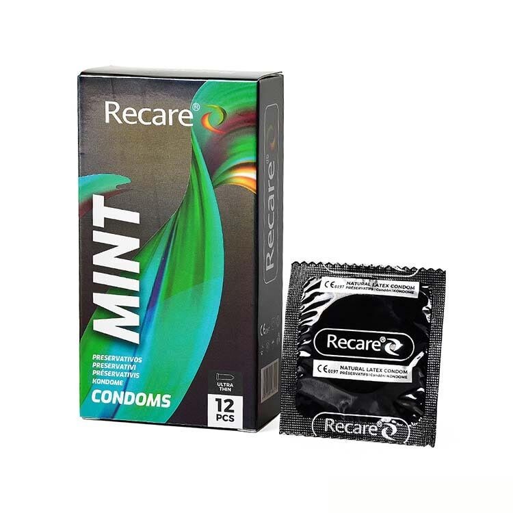 Презервативи Holographic Recare Ultra Thin Mint Condoms 12шт, ультратонкі, аромат: м'ята - зображення 1