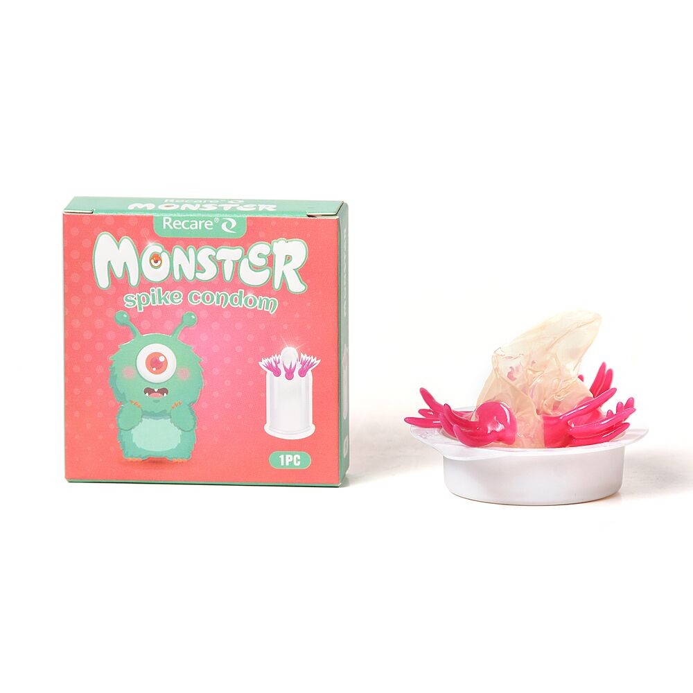 Насадка на член Recare Turquoise Monster Spike Condom (презерватив з вусиками) - зображення 1