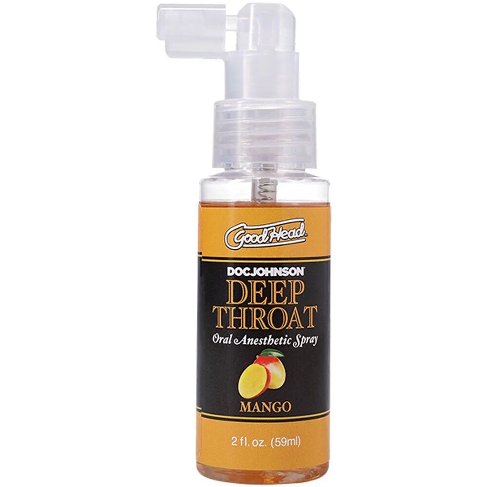 Спрей для мінету Doc Johnson GoodHead DeepThroat Spray - Mango 59 мл для глибокого мінету - зображення 1
