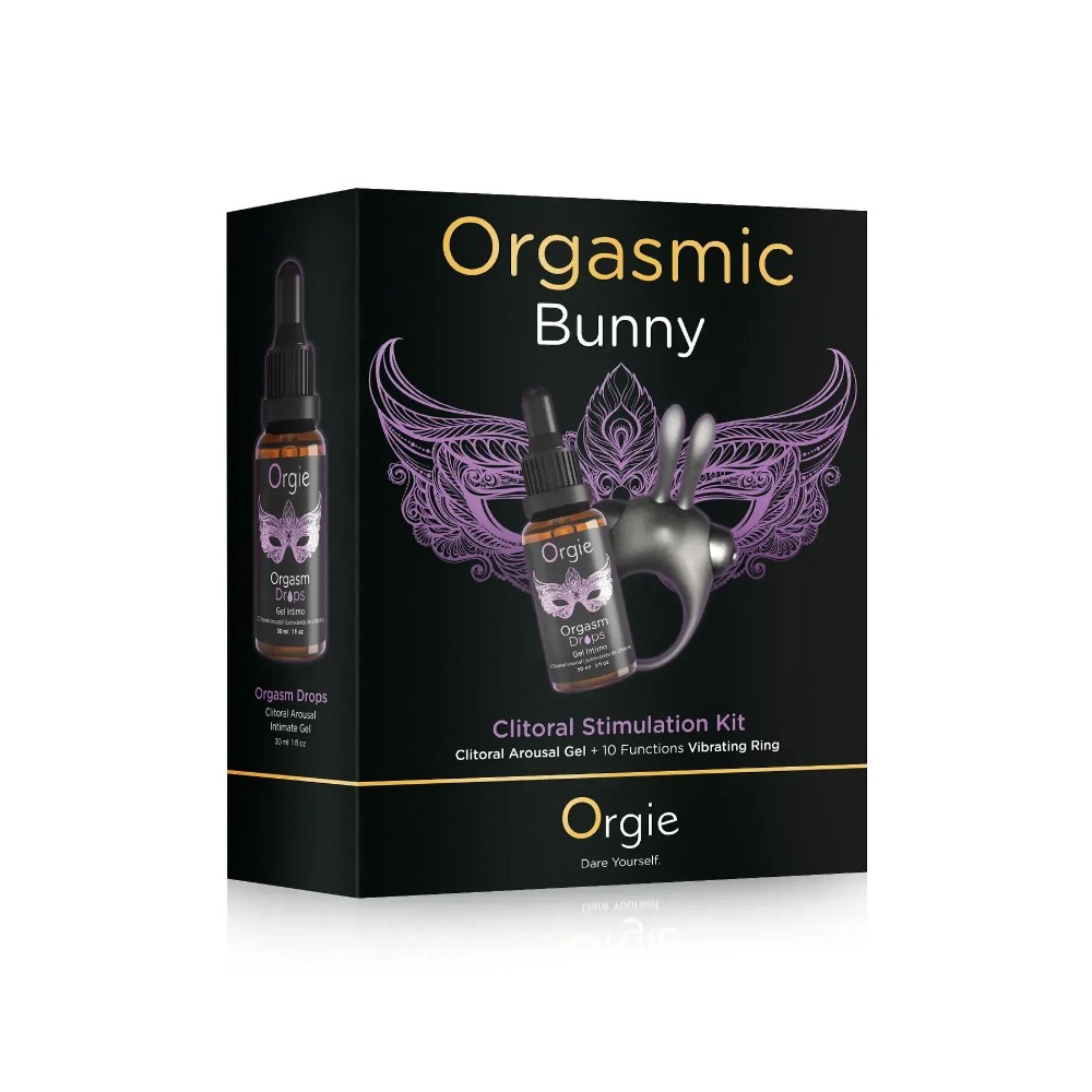 Набір Orgie Orgasmic Bunny: збуджувальні краплі та ерекційне віброкільце - зображення 1