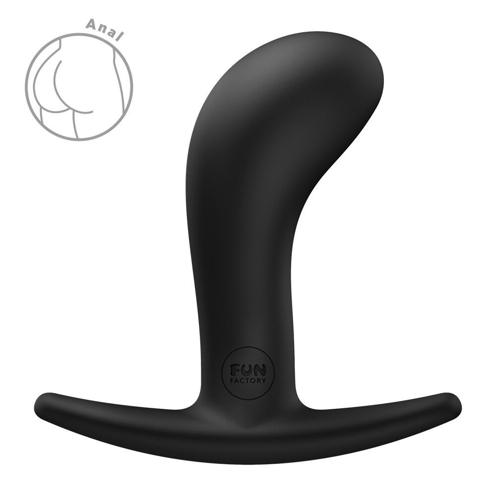 Анальна пробка Fun Factory BOOTIE M Black, діаметр 3,3 см, тонкий обмежувач - зображення 1
