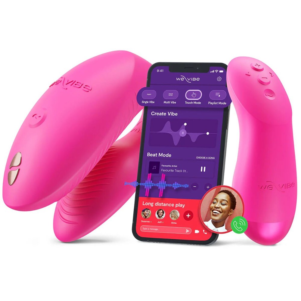 Смарт-вібратор для пар We-Vibe Chorus Pro Electric Pink - зображення 1
