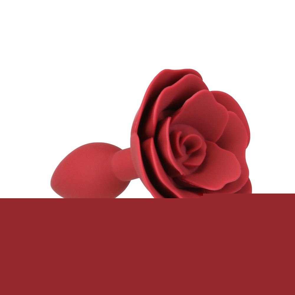 Силіконова анальна пробка Lux Active с розой - Red Rose Silicone Anal Plug - зображення 1