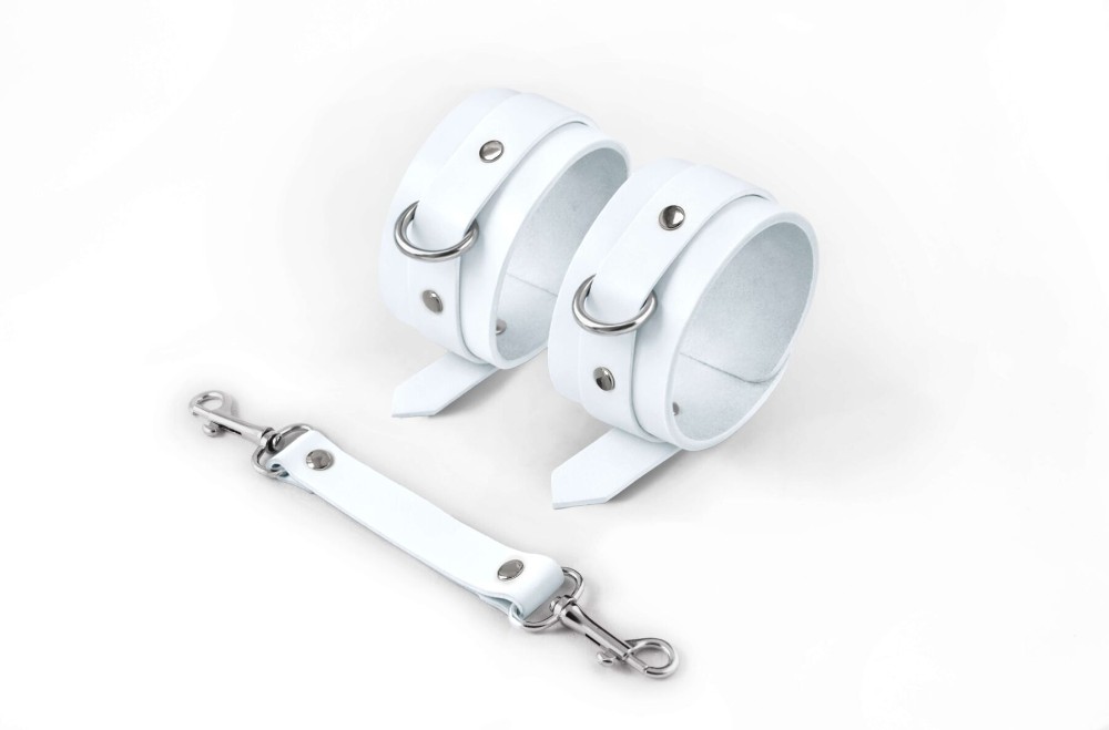Поножі Feral Feelings - Ankle Restraints White, натуральна шкіра - зображення 1
