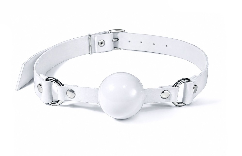 Кляп силіконовий Feral Feelings Silicon Ball Gag White/White, білий ремінець, біла кулька - зображення 1