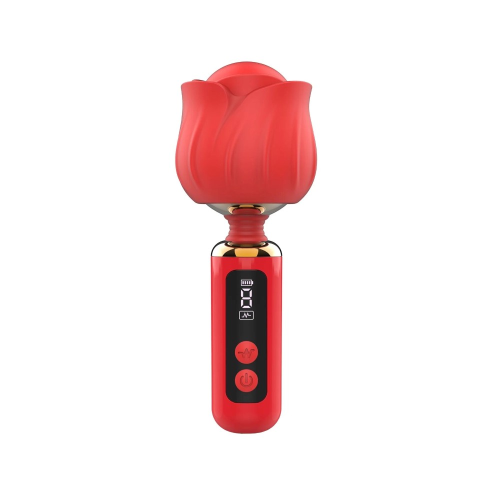 Вібромасажер Loviss Rose Mini Massage Wand Vibrator, головка у вигляді троянди, 9 режимів - зображення 1