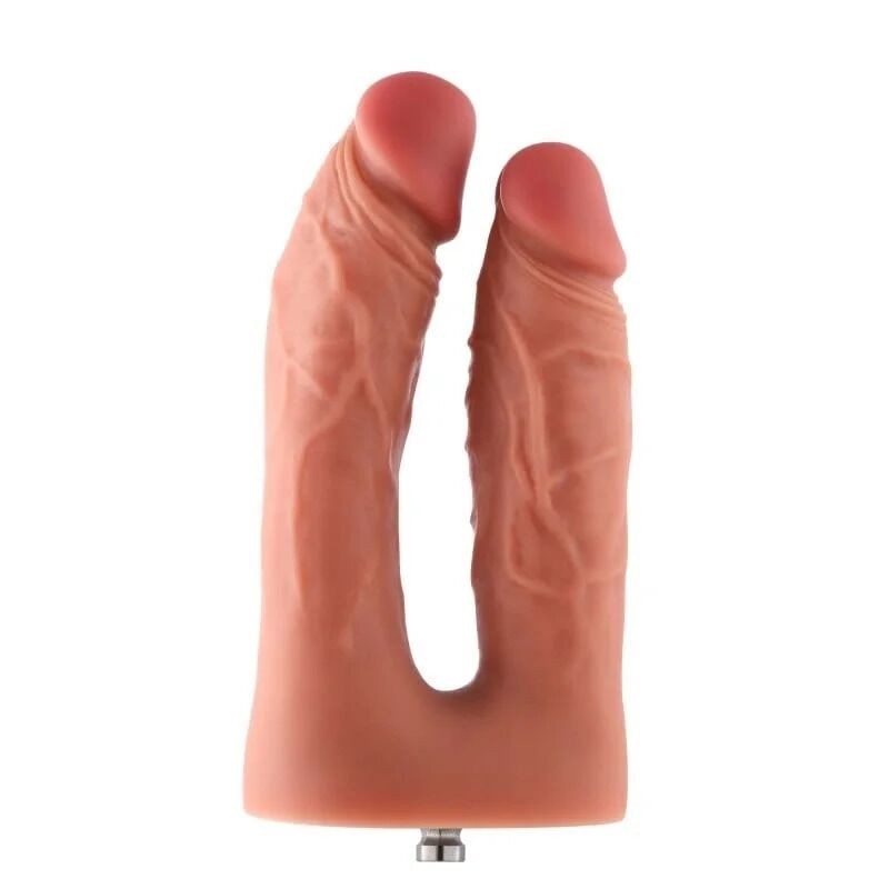 Подвійний фалоімітатор для секс-машин Hismith Silicone Double Penetrator Dildo, система KlicLok - зображення 1