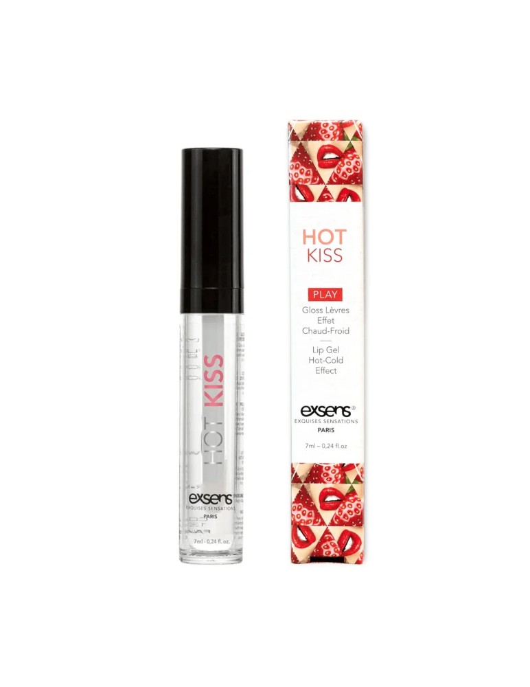 Стимулювальний блиск для губ EXSENS Strawberry Hot Kiss 7 мл, зігріває та охолоджує - зображення 1