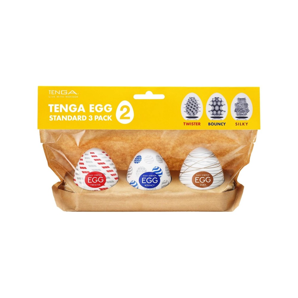 Набір мастурбаторів-яєць Tenga Egg Standard 3 Pack 2 (Twister, Bouncy, Silky) - зображення 1