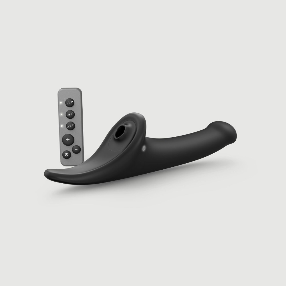 Вібронасадка для страпону з вакуумною стимуляцією Strap-On-Me Multi Orgasm Dildo M Black - зображення 1