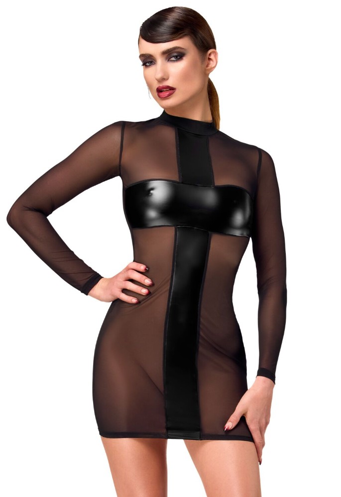 Сукня Noir Handmade F369 Crossfire Mesh & Wetlook Mini dress XL - зображення 1