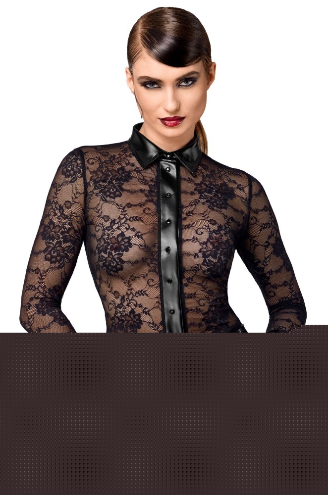 Блуза Noir Handmade F377 Noirelle Lace Button-up Shirt XL - зображення 1