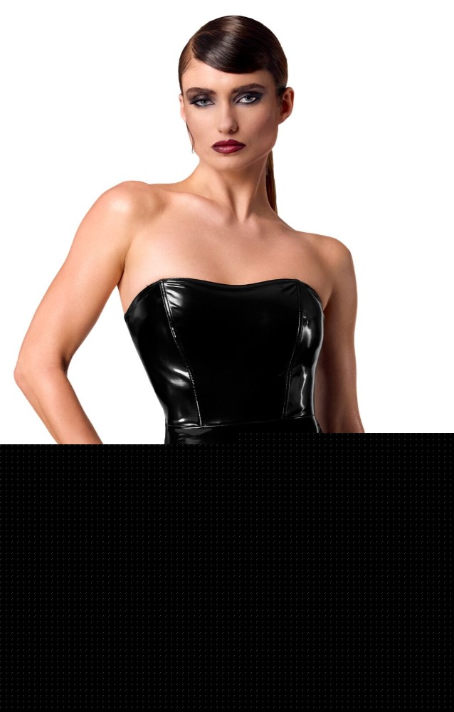 Корсет із підв'язками для панчіх Noir Handmade F381 Dominae Venom PVC corset-belt M - зображення 1