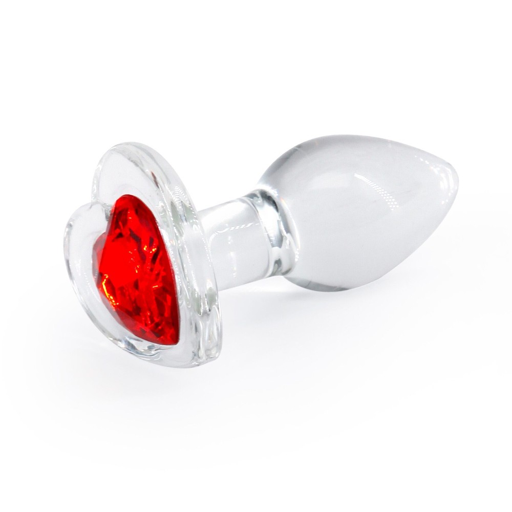 Скляна анальна пробка NS Novelties Crystal - Desires - Red Heart - Small - зображення 1
