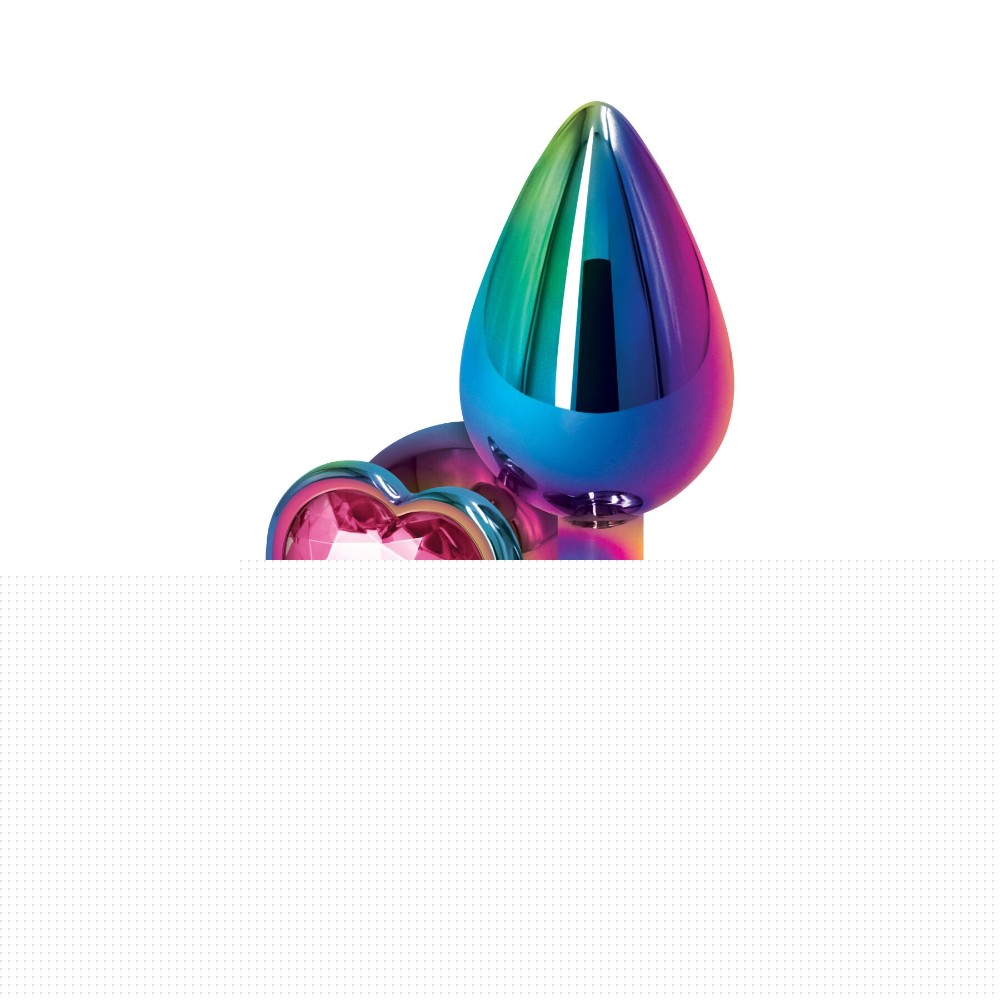 Анальна пробка NS Novelties Rear Assets - Multicolor Heart - Medium - Pink - зображення 1