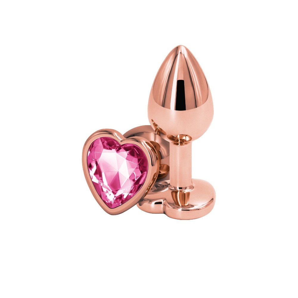 Анальна пробка NS Novelties Rear Assets - Rose Gold Heart - Small - Pink - зображення 1