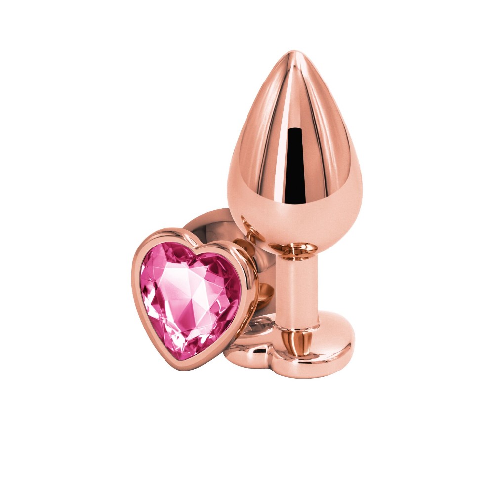 Анальна пробка NS Novelties Rear Assets - Rose Gold Heart - Medium - Pink - зображення 1