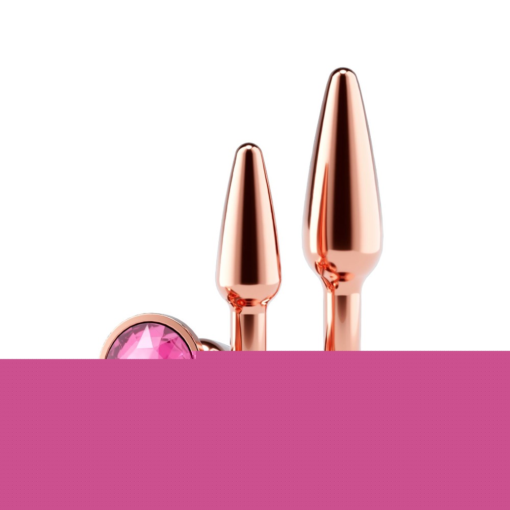 Набір анальних пробок NS Novelties Rear Assets - Tapered Trainer Kit - Rose Gold - Pink - зображення 1