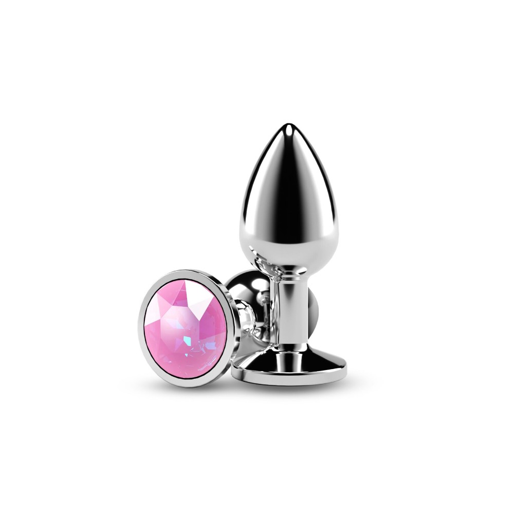 Анальна пробка NS Novelties Rear Assets - Silver - Small - Pink Gem - зображення 1