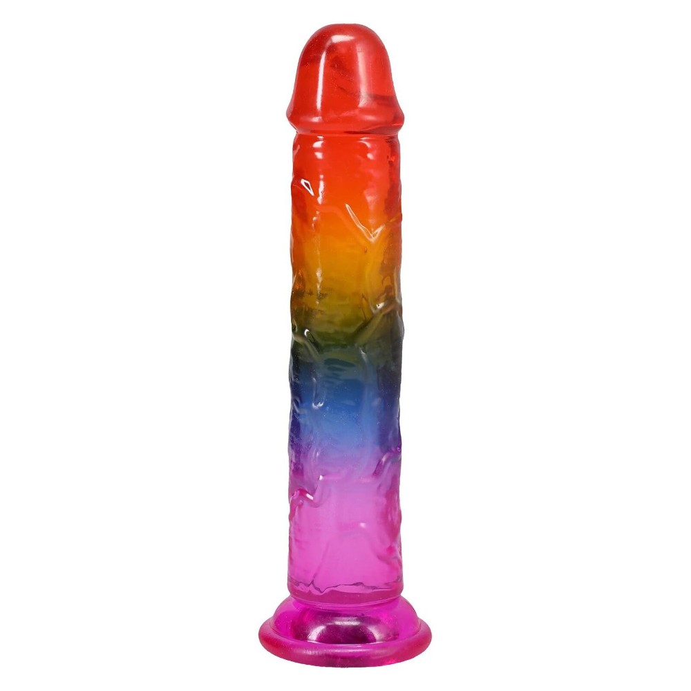 Фалоімітатор Doc Johnson Crystal Jellies - 7.5 Inch Dong - Rainbow - зображення 1