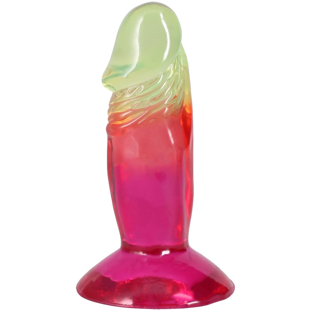 Фалоімітатор Doc Johnson Crystal Jellies - 4.5 Inch Classic Dong - Rainbow - зображення 1
