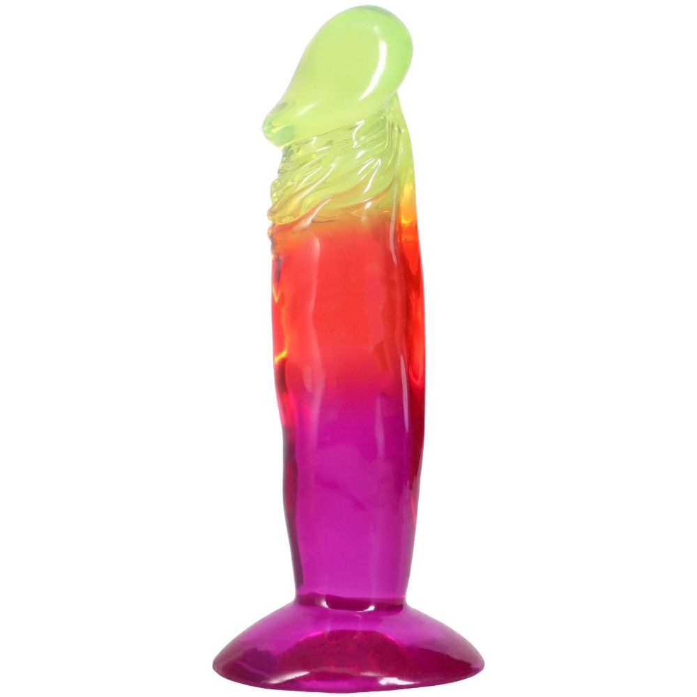 Фалоімітатор Doc Johnson Crystal Jellies - 6.5 Inch Classic Dong - Rainbow - зображення 1
