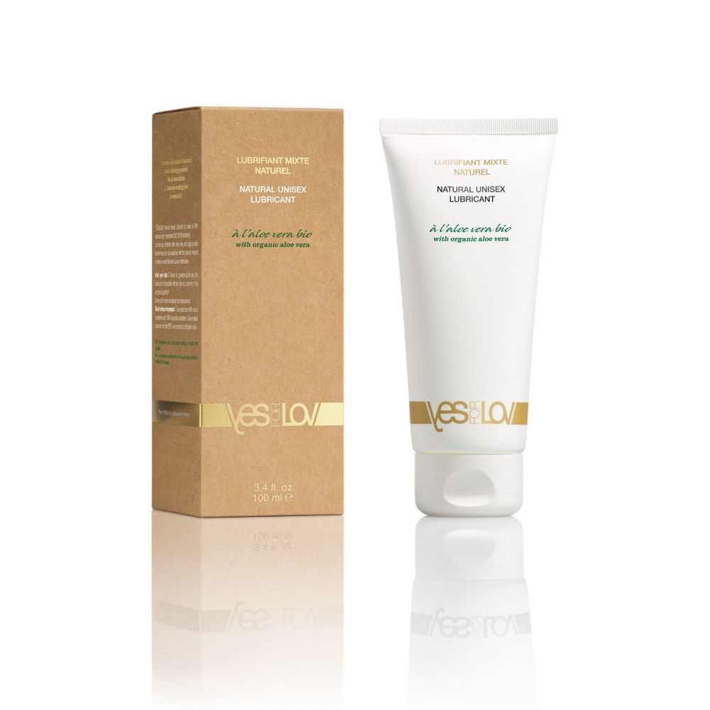Змазка на водній основі YESforLOV NATURAL UNISEX LUBRICANT 100 мл, з алое вера, натуральний склад - зображення 1