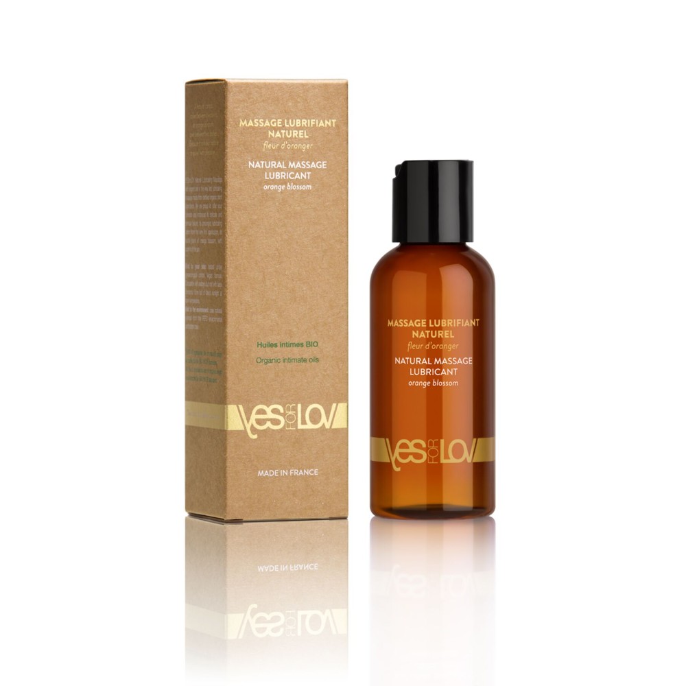 Масажна олія YESforLOV NATURAL MASSAGE LUBRICANT Orange blossom 100 мл, повністю натуральна - зображення 1