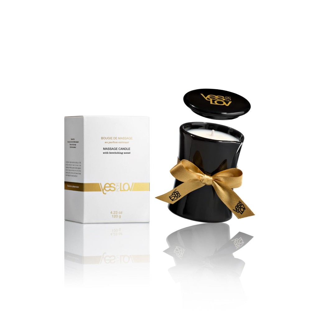 Масажна свічка YESforLOV MASSAGE CANDLE with bewitching scent 120 г, квітковий аромат, віск + олії - зображення 1