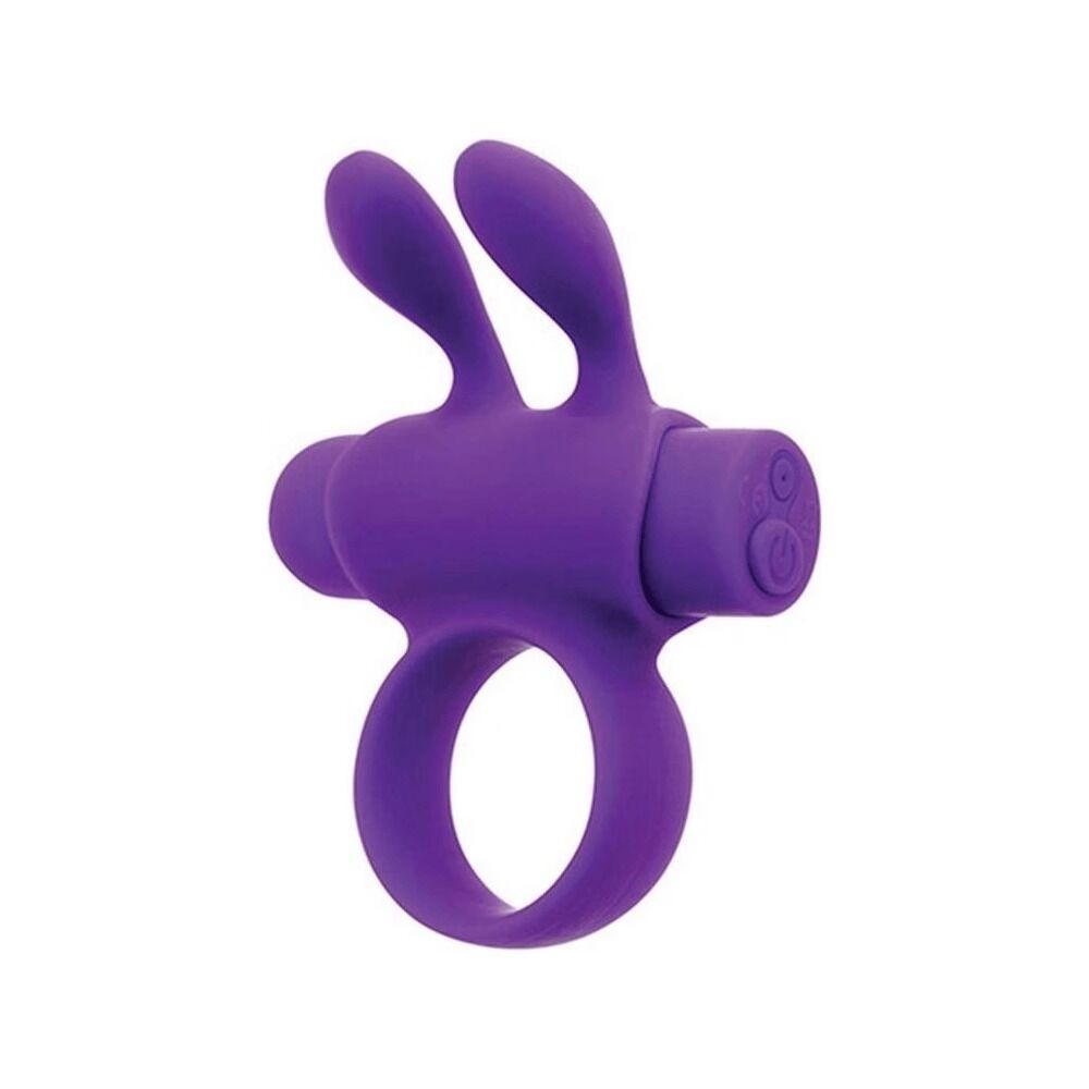 Ерекційне віброкільце S Pleasures Premium Rabbit Ring фіолетове, зі знімною віброкулею та вушками - зображення 1