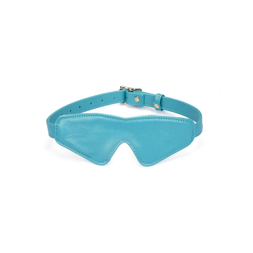 Маска на очі Liebe Seele Blue Lamb Leather Blindfold with Velvet Lining - зображення 1