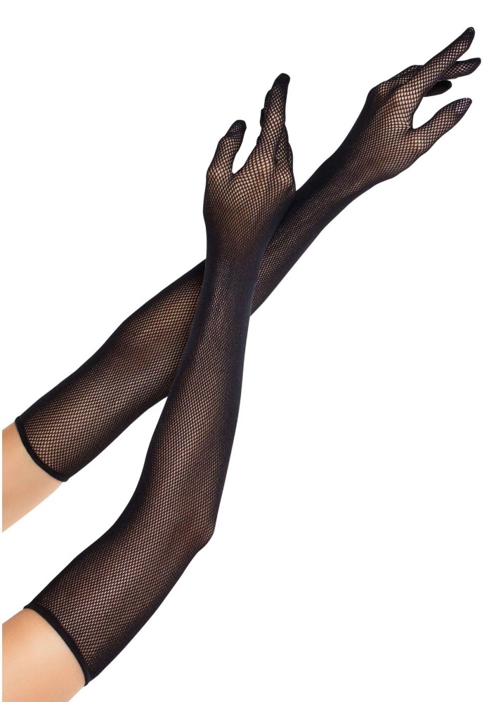 Мітенки Leg Avenue Opera Length Fishnet Gloves Black One Size - зображення 1