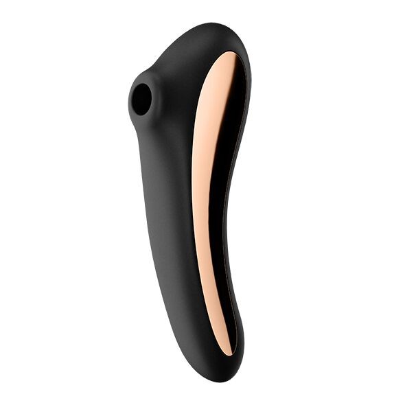 Вакуумний стимулятор з вібрацією Satisfyer Dual Kiss Black - зображення 1