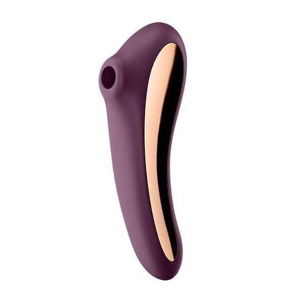 Вакуумний стимулятор з вібрацією Satisfyer Dual Kiss Wine Red - зображення 1