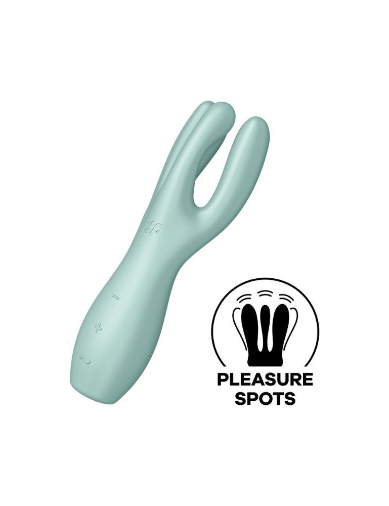 Кліторальний вібратор Satisfyer Threesome 3 Mint з трьома пальчиками - зображення 1