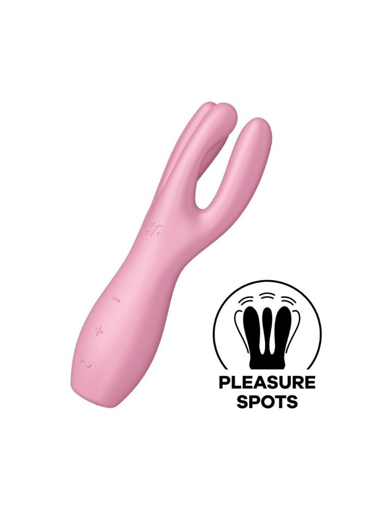 Кліторальний вібратор Satisfyer Threesome 3 Pink з трьома пальчиками - зображення 1