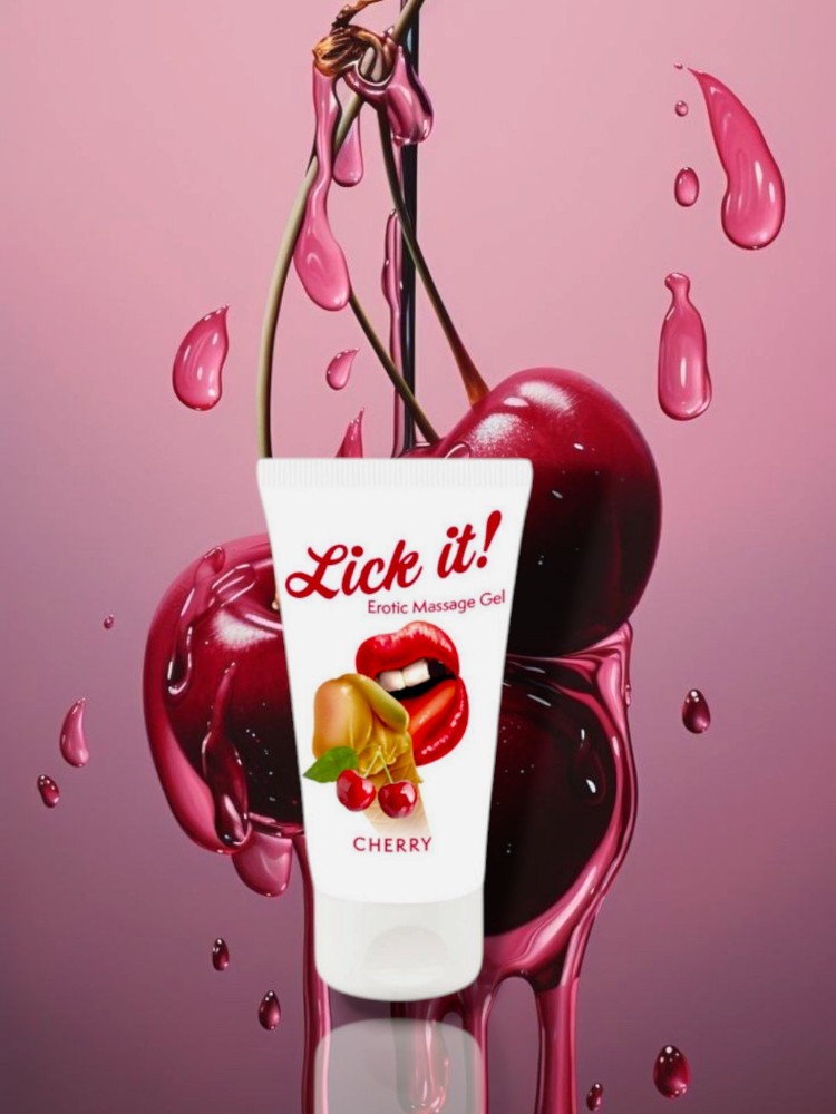 Оральная смазка Lick It! Cherry 50 мл (веганская) - зображення 1