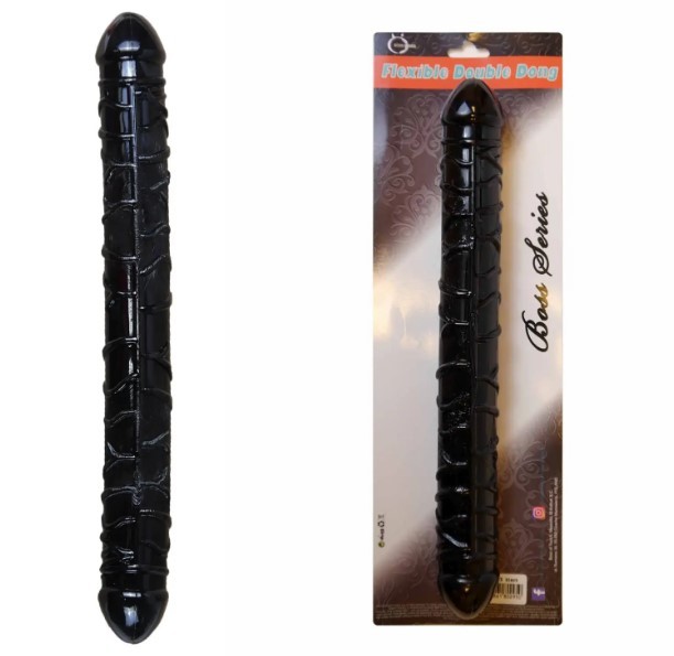 Двойной фаллоимитатор Boss Series: Flexible Double Dong Black - зображення 1