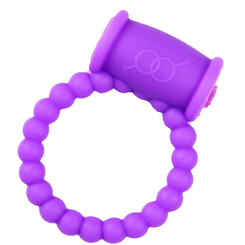 Эрекционное виброкольцо - Beads Ring фиолетовый - зображення 1